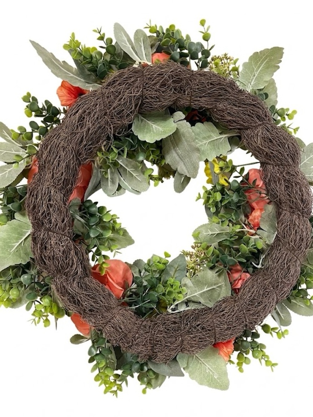 Orange Rose Ranunculus Wreath - Picture 11 of 11